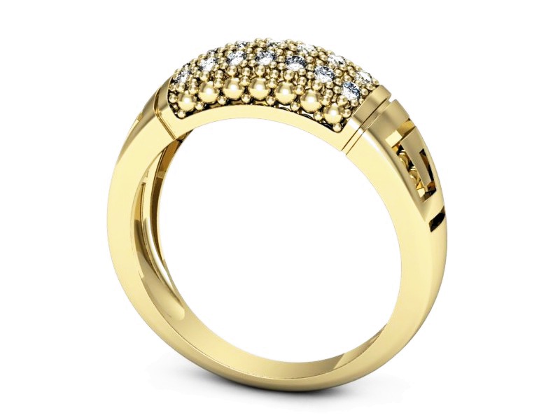 Złoty pierścionek z brylantami żółte złoto - p16357z — zdjęcie 3