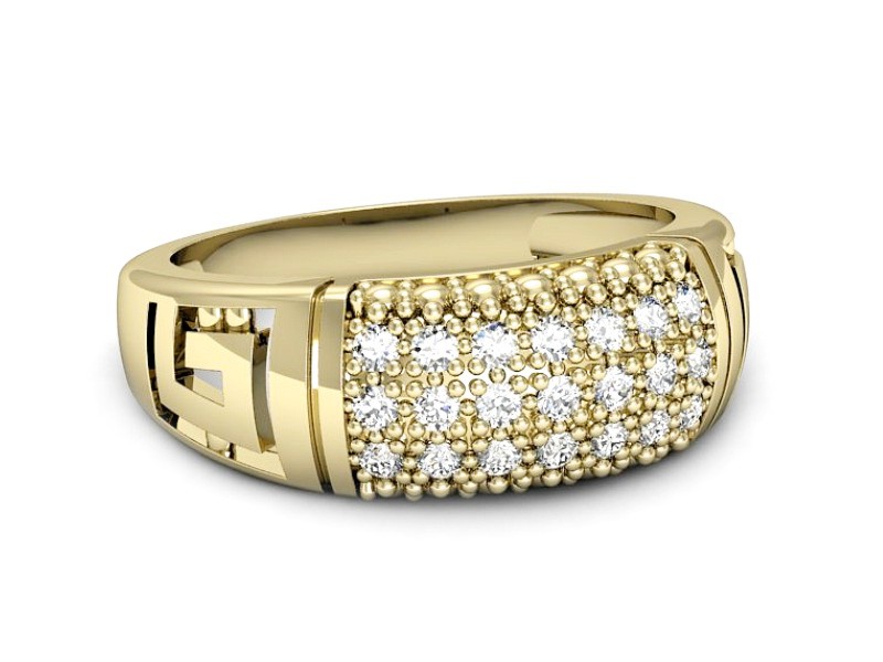 Złoty pierścionek z brylantami żółte złoto - p16357z — zdjęcie 2