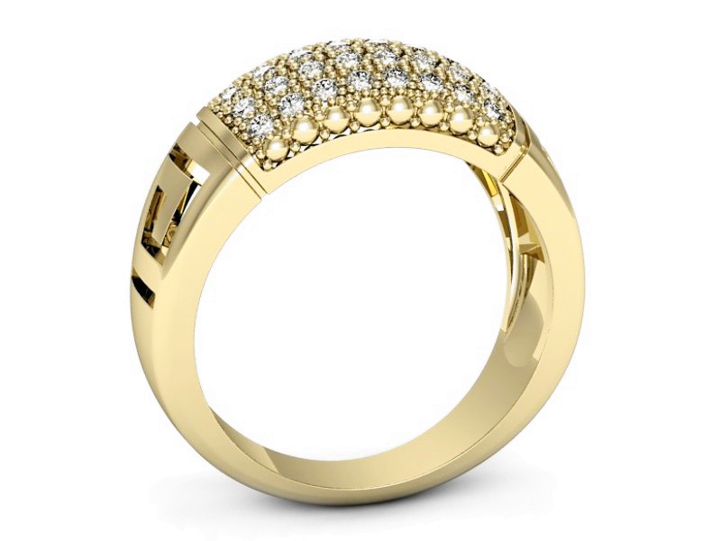 Złoty pierścionek z brylantami żółte złoto - p16358z — zdjęcie 3