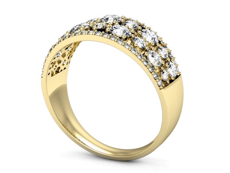 Złoty pierścionek z brylantami żółte złoto - p16360z — zdjęcie 3