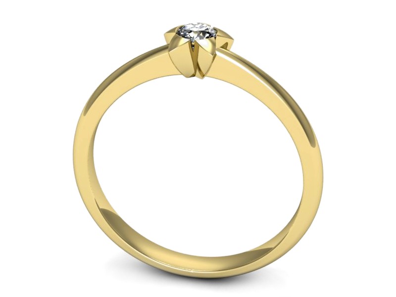 Złoty pierścionek z brylantem żółte złoto - p16361z — zdjęcie 3