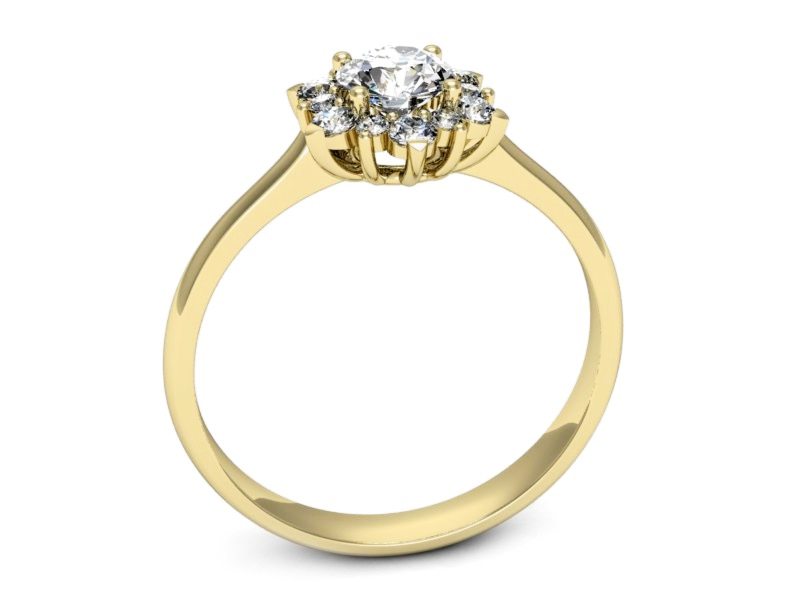 Złoty pierścionek z brylantami żółte złoto - p16362z — zdjęcie 3