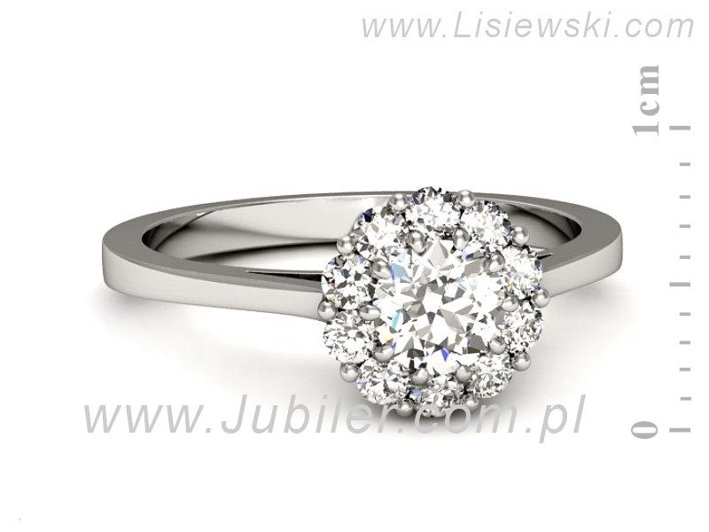 Złoty pierścionek z brylantami białe złoto - p16363b — zdjęcie 2