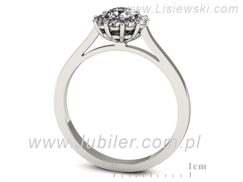 Złoty pierścionek z brylantami białe złoto - p16363b — zdjęcie 3