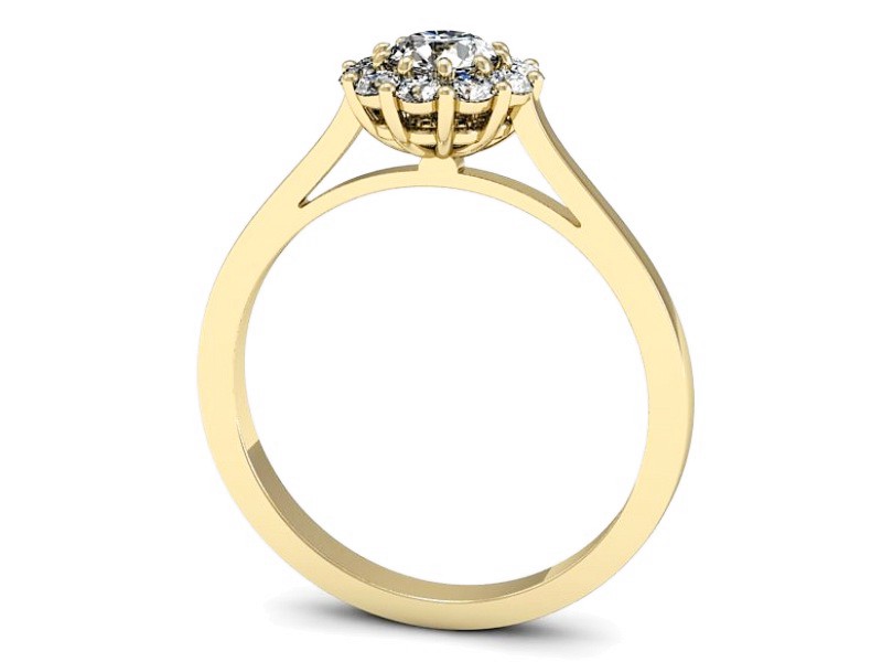 Złoty pierścionek z brylantami żółte złoto - p16363z — zdjęcie 3