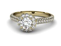Pierścionek zaręczynowy z brylantami żółte złoto próba 585 - p16364z- 2