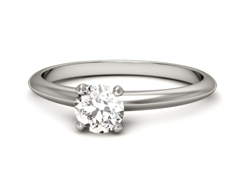 Złoty pierścionek z brylantem białe złoto - p16365b — zdjęcie 2