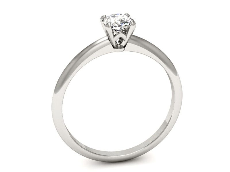 Złoty pierścionek z brylantem białe złoto - p16365b — zdjęcie 3