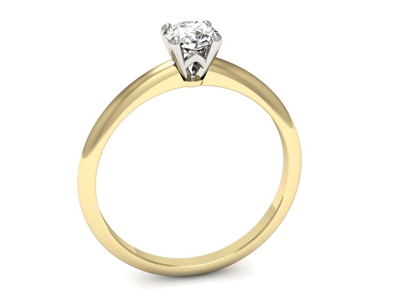 Pierścionek z diamentem żółte i białe złoto - p16365zb — zdjęcie 3