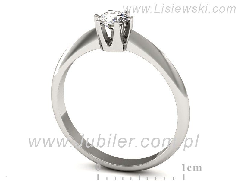 Złoty pierścionek z brylantem białe złoto - p16366b — zdjęcie 3