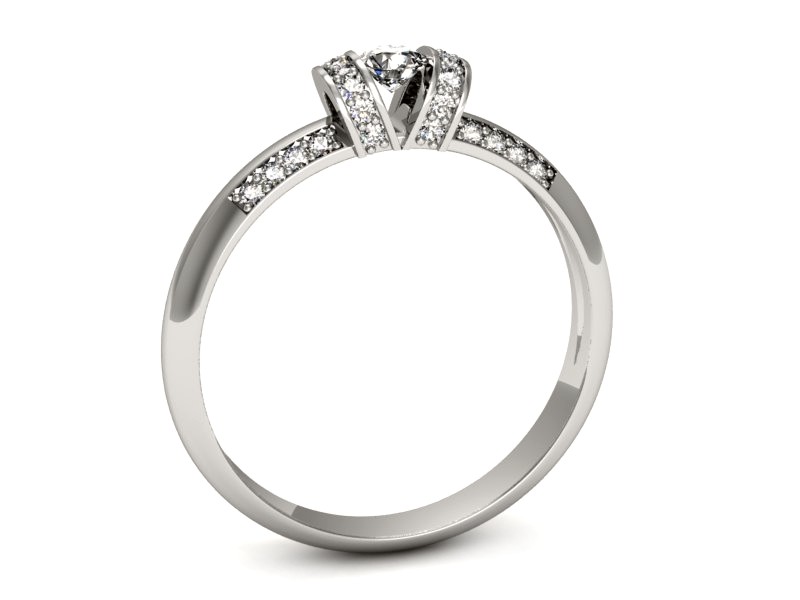 Złoty pierścionek z brylantami białe złoto - p16367b — zdjęcie 3