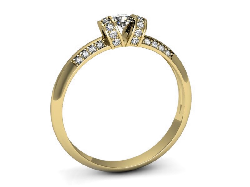 Złoty pierścionek z brylantami żółte złoto - p16367z — zdjęcie 3