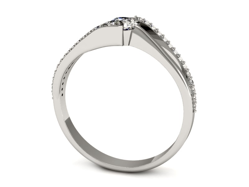 Złoty pierścionek z brylantami białe złoto - p16368b — zdjęcie 3