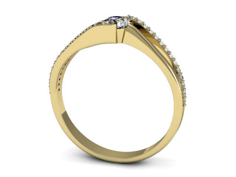Złoty pierścionek z brylantami żółte złoto - p16368z — zdjęcie 3
