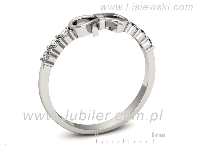 Złoty pierścionek z brylantami białe złoto - p16369b — zdjęcie 3