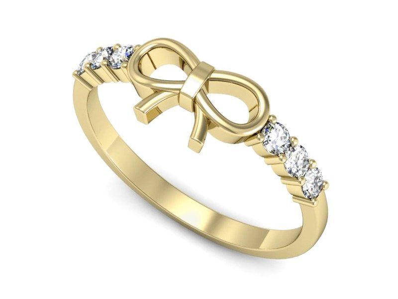 Pierścionek zaręczynowy z brylantami żółte złoto próba 585 — p16369z