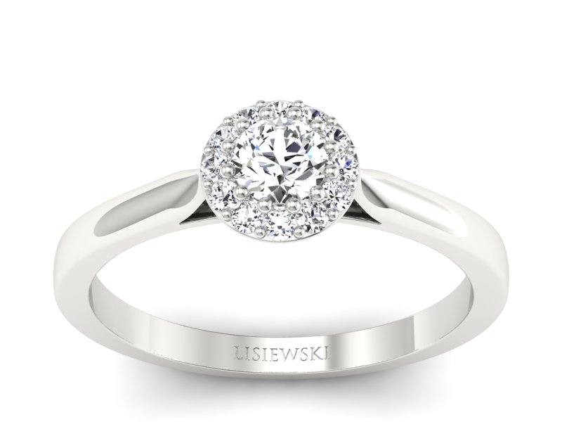 Złoty pierścionek z brylantami białe złoto - p16370b