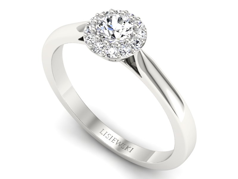 Złoty pierścionek z brylantami białe złoto - p16370b — zdjęcie 3