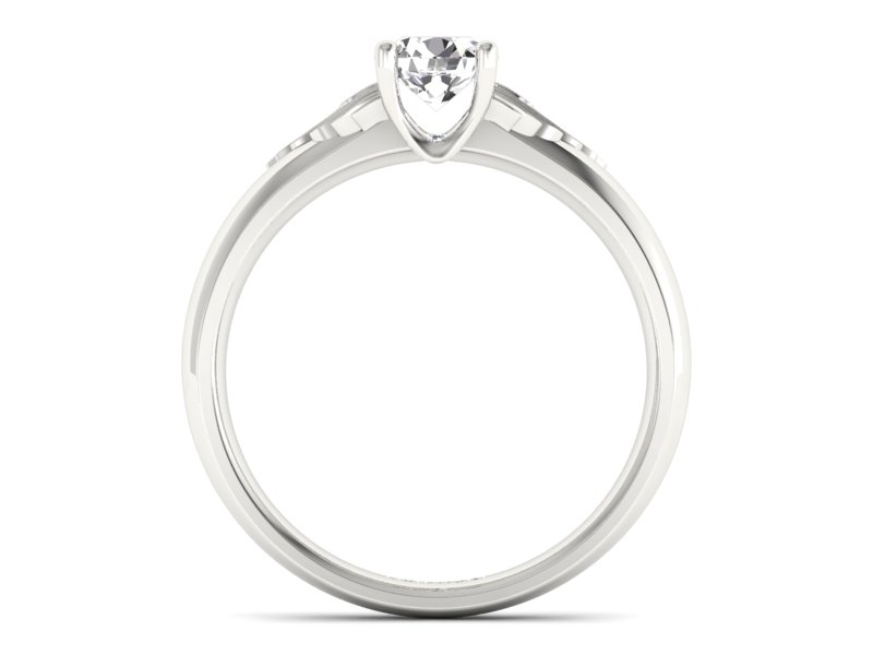 Złoty pierścionek z brylantem białe złoto - p16372b — zdjęcie 2