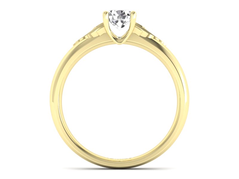 Złoty pierścionek z brylantem żółte złoto - p16372z — zdjęcie 2