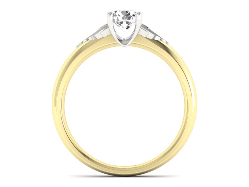 Pierścionek z diamentem żółte i białe złoto - p16372zb — zdjęcie 2