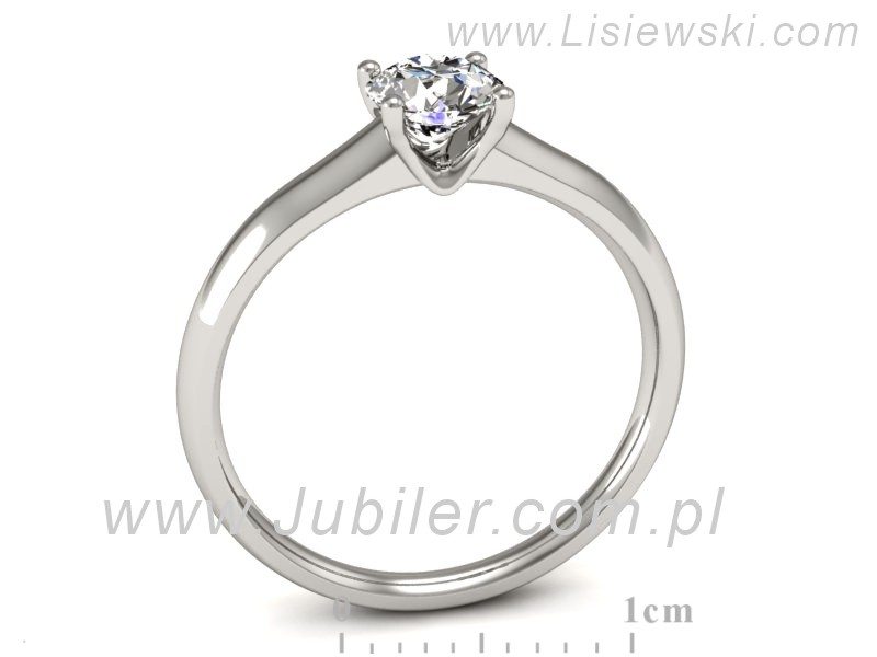 Złoty pierścionek z brylantem białe złoto - p16373b — zdjęcie 3