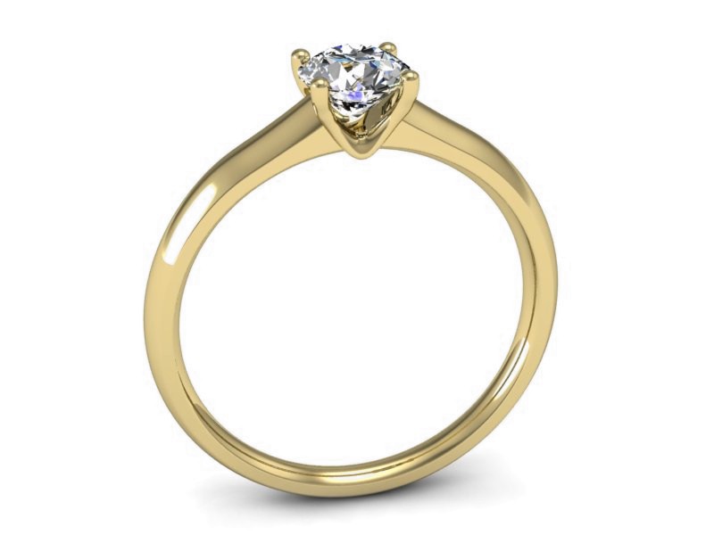 Złoty pierścionek z brylantem żółte złoto - p16373z — zdjęcie 3