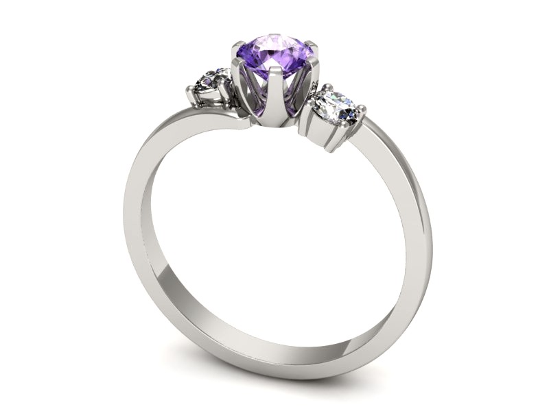 Pierścionek z tanzanitem białe złoto i brylantami - p16375bt — zdjęcie 3