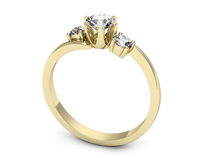 Złoty pierścionek z brylantami żółte złoto - p16375z — zdjęcie 3