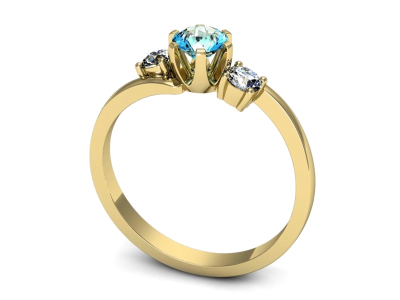 Złoty pierścionek z topazem i brylantami - p16375ztp — zdjęcie 3