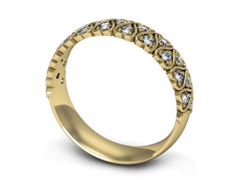Obrączka z brylantami żółte złoto - p16377z — zdjęcie 3