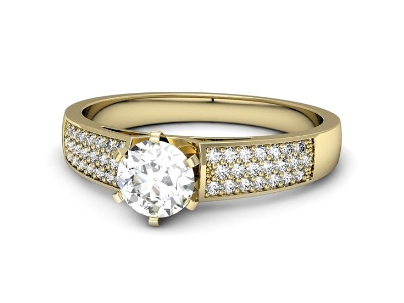 Złoty pierścionek z brylantami żółte złoto - p16378z — zdjęcie 2