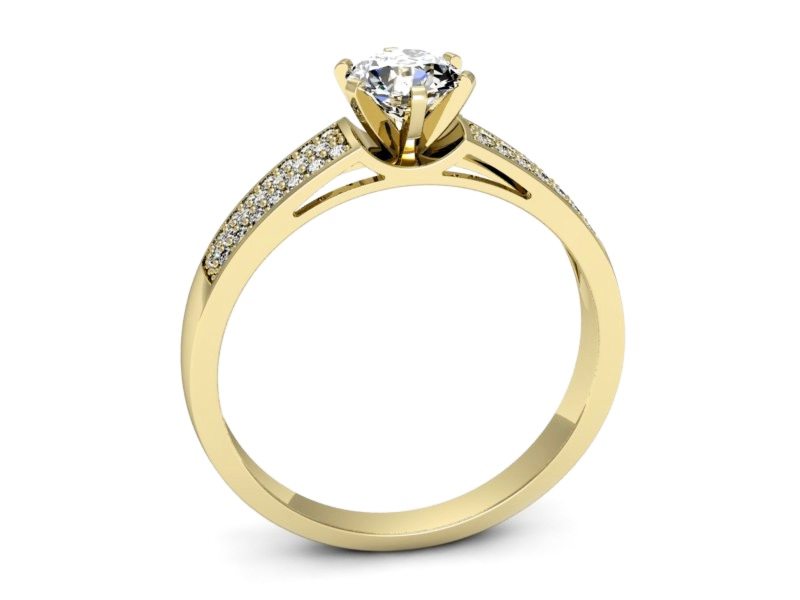 Złoty pierścionek z brylantami żółte złoto - p16378z — zdjęcie 3