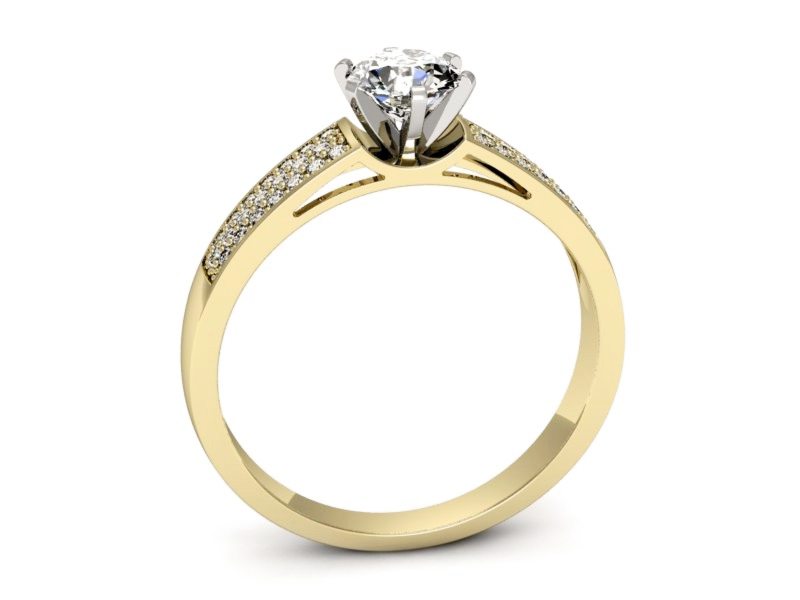 Pierścionek z brylantami żółte i białe złoto - p16378zb — zdjęcie 3