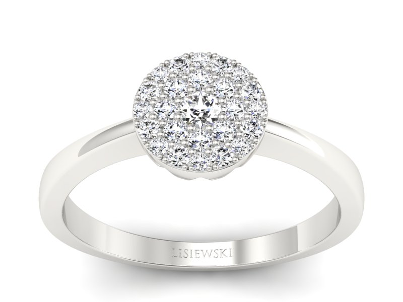 Pierścionek zaręczynowy z brylantami białe złoto - p16379b