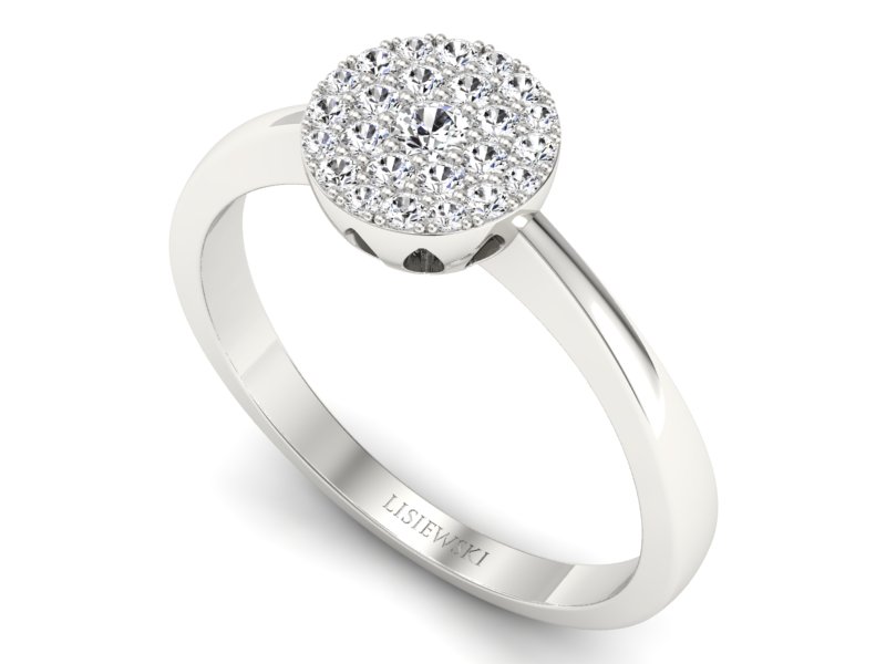 Pierścionek zaręczynowy z brylantami białe złoto - p16379b — zdjęcie 3