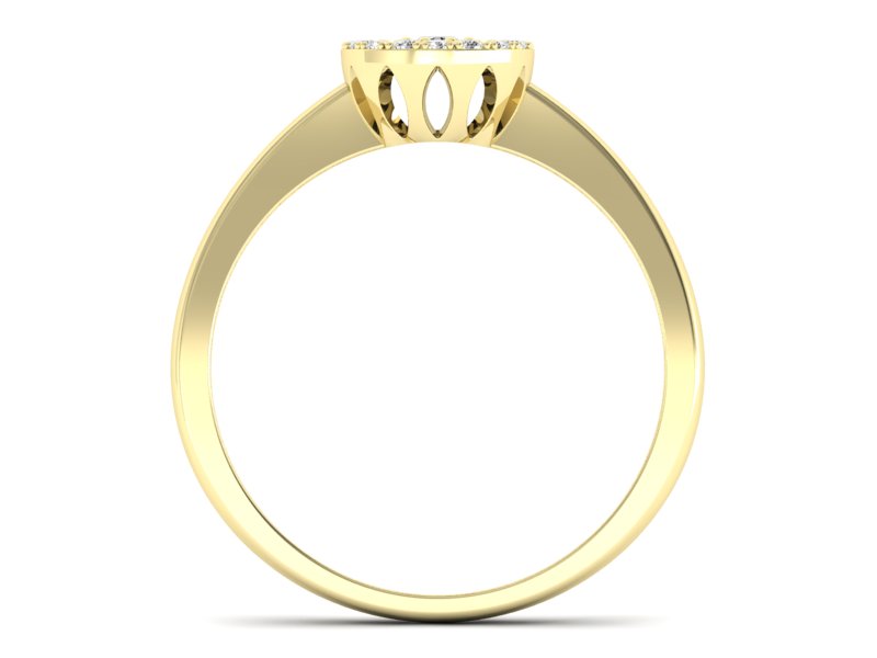 Złoty pierścionek z brylantami żółte złoto - p16379z — zdjęcie 2