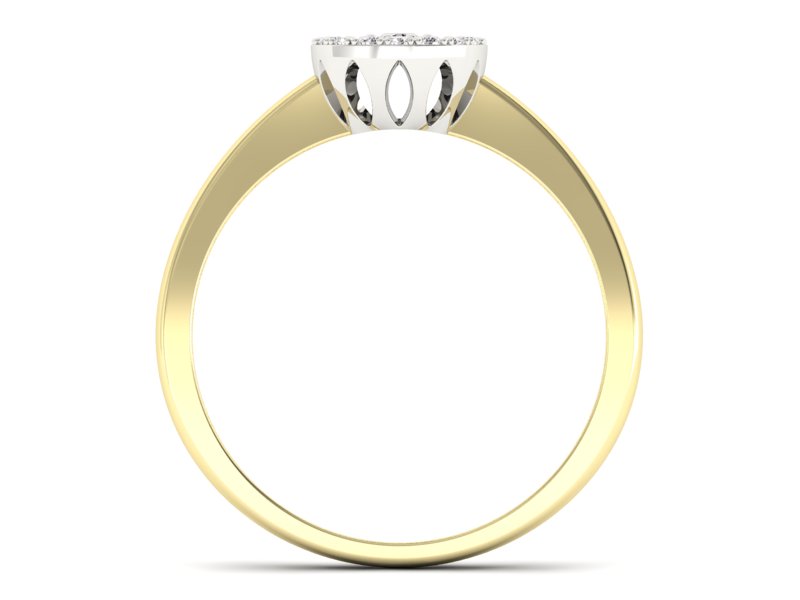 Pierścionek z diamentami żółte i białe złoto - p16379zb — zdjęcie 2