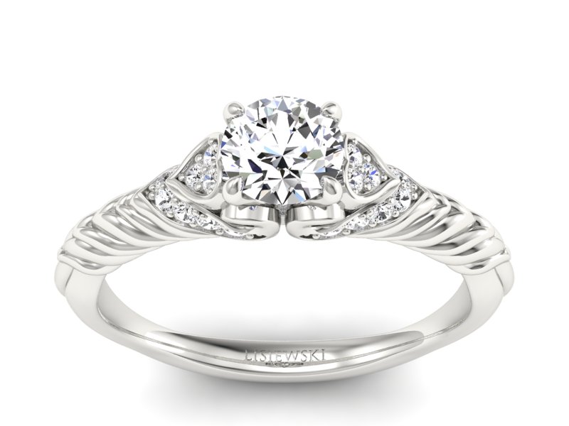 Złoty pierścionek z brylantami białe złoto - p16380b