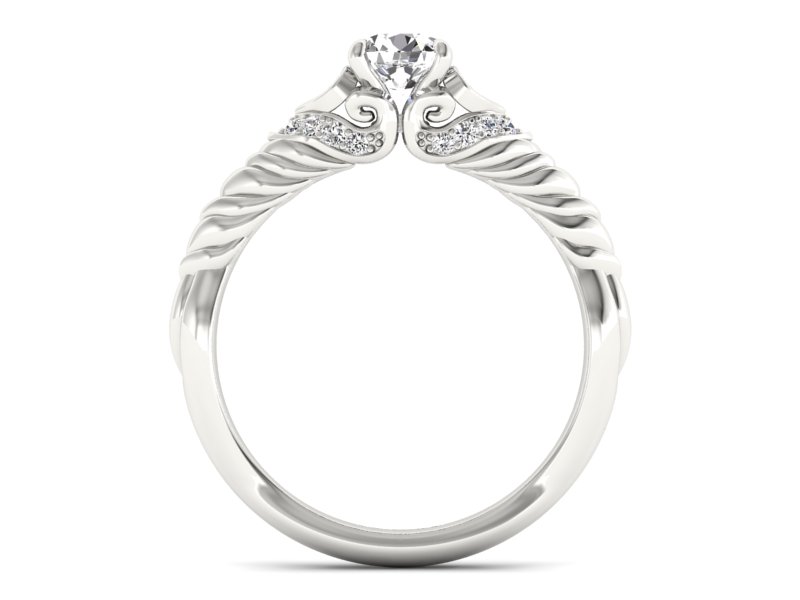 Złoty pierścionek z brylantami białe złoto - p16380b — zdjęcie 2