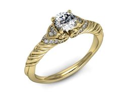 Pierścionek zaręczynowy z brylantami złoto 585 - p16380z