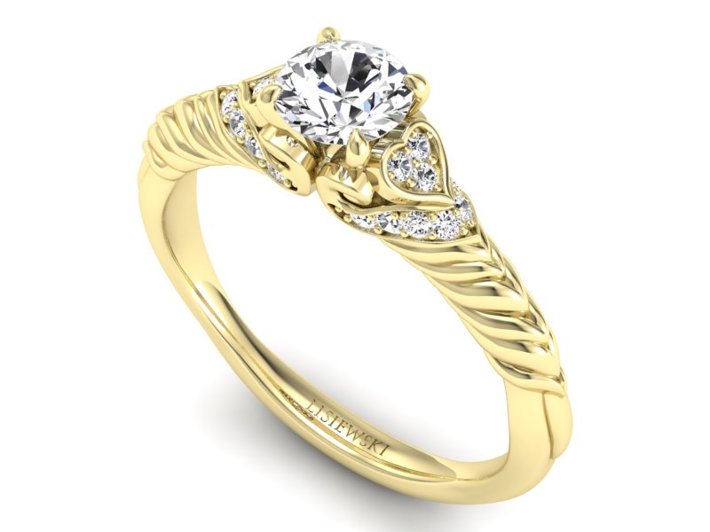 Pierścionek zaręczynowy z brylantami - p16380z — zdjęcie 3