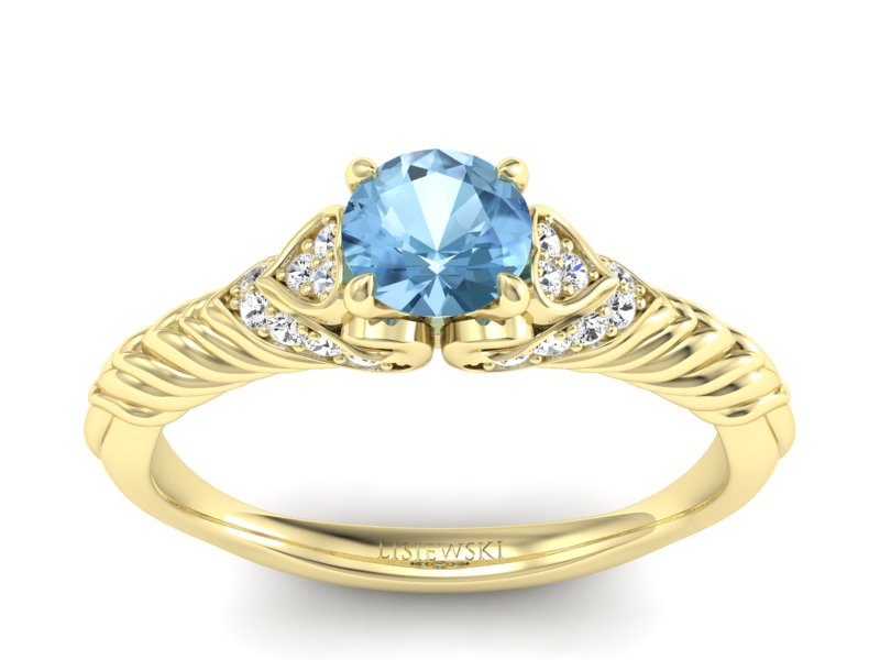 Złoty pierścionek z topazem i brylantami - p16380ztp