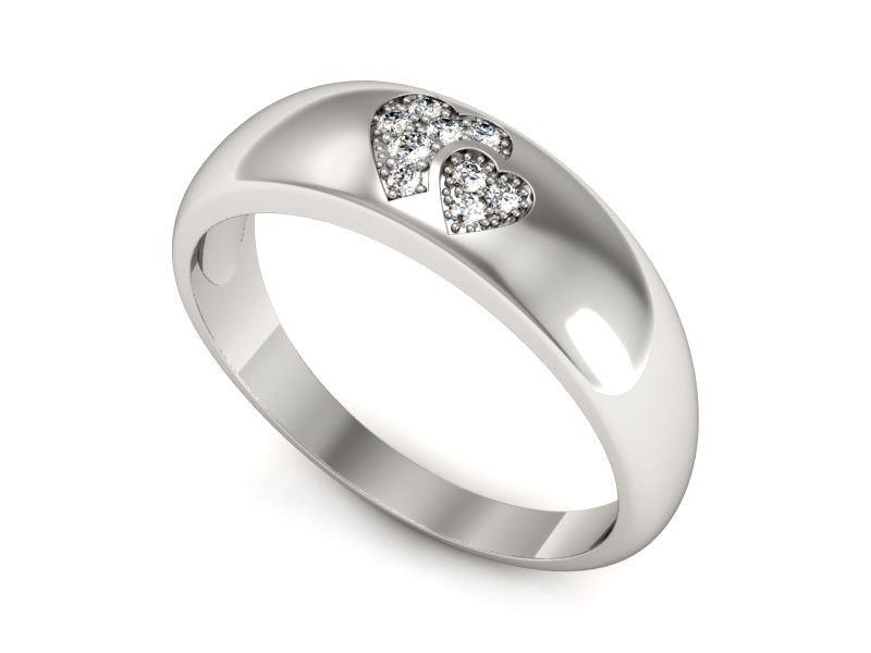 Złoty pierścionek z brylantami białe złoto - p16381b