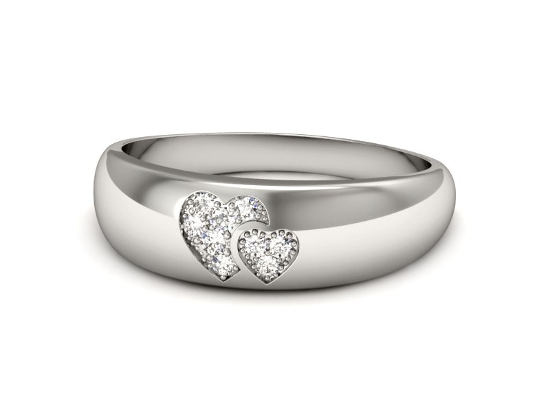 Złoty pierścionek z brylantami białe złoto - p16381b — zdjęcie 2