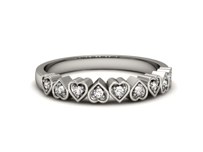 Złoty pierścionek z brylantami białe złoto - p16382b — zdjęcie 2