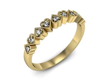 Złoty Pierścionek z diamentami żółte złoto 585 - p16382z - 1
