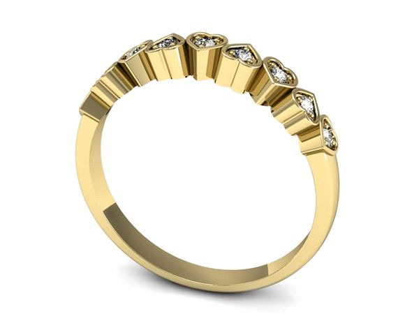 Złoty Pierścionek z diamentami żółte złoto 585 - p16382z