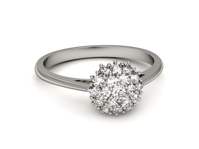 Złoty pierścionek z brylantami białe złoto - p16384b — zdjęcie 2