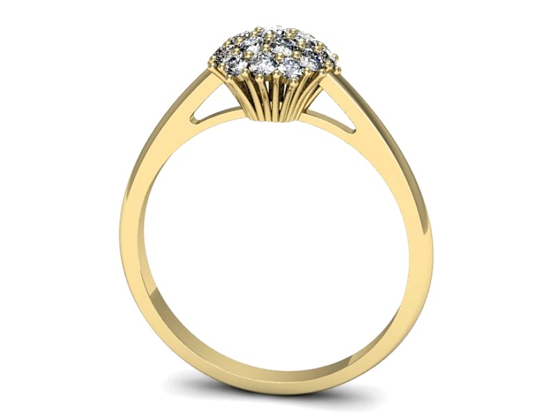 Złoty pierścionek z brylantami żółte złoto - p16384z — zdjęcie 3